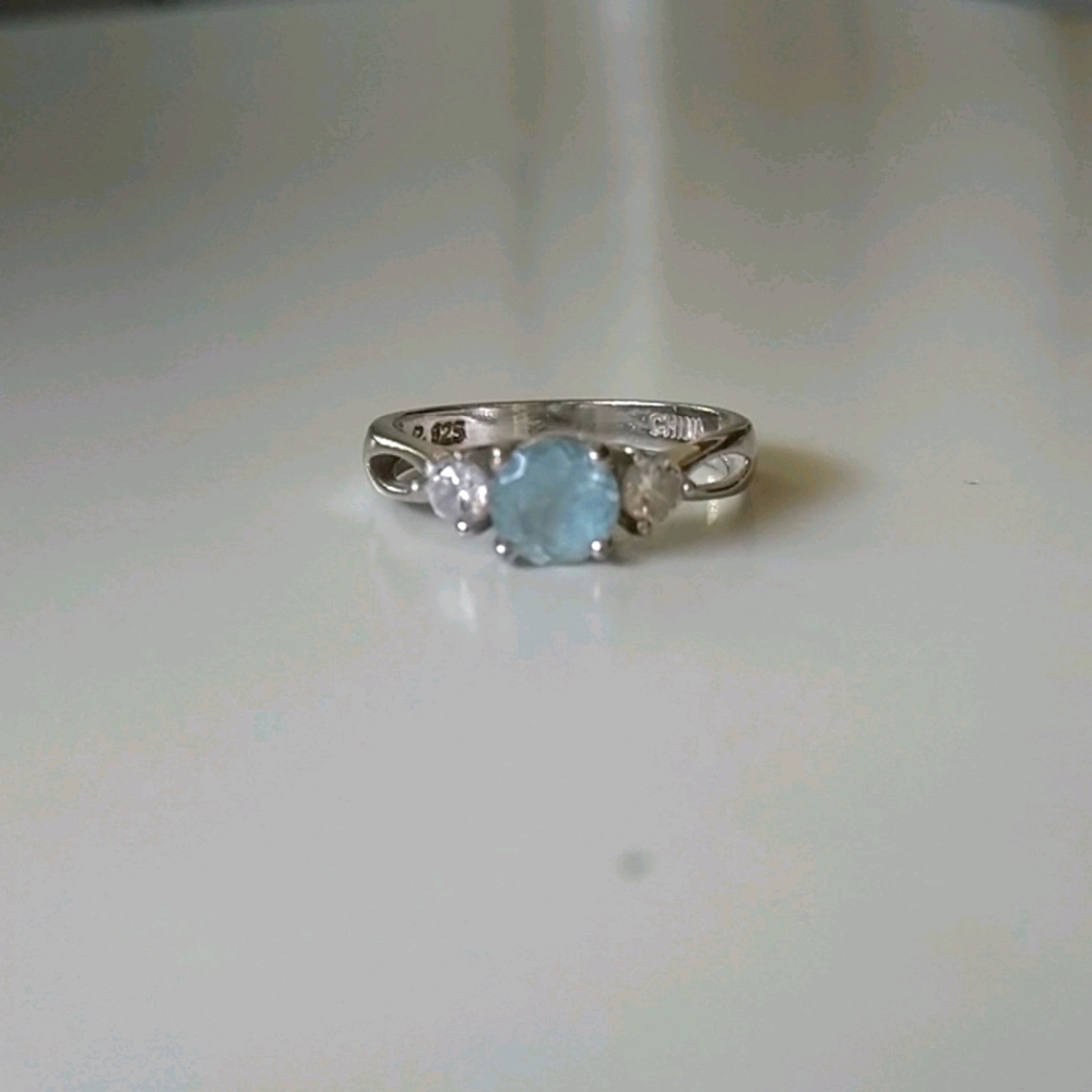 Blue Topaz Sterling Silver Ring